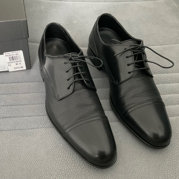 Hugo Boss Other - BOSS ITALIAN-MADE LEATHER BRODERS. BLACK SHOES